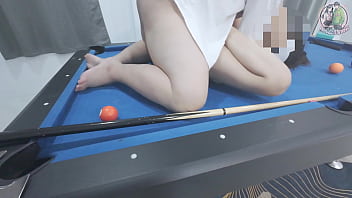 Gadis Thailand Naik Meja Biliar… Dan Digituin Kencang! Suara Asli