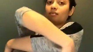 Desi Beauty Slowly Peels Off Her Tight Tee, Revealing Her Curves