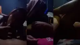 Menggoda Dengan Hijab Ungu, Mengisap Penis Liar