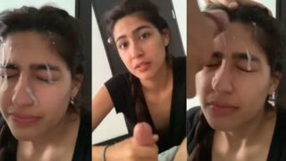 Gadis Desi Cantik Dengan Muka Penuh Pancutan Kental