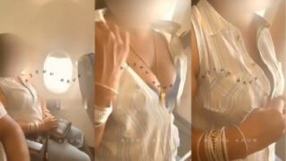 Berani Banget, Istri India Pamer Tetek Di Pesawat Umum